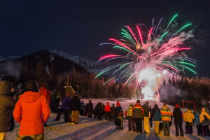 New Years Fireworks, Fernie Alpine Resort - 31 December 2014