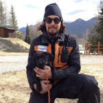 Sean and 8 week old taber, training to hopefully be our new avalanche dog