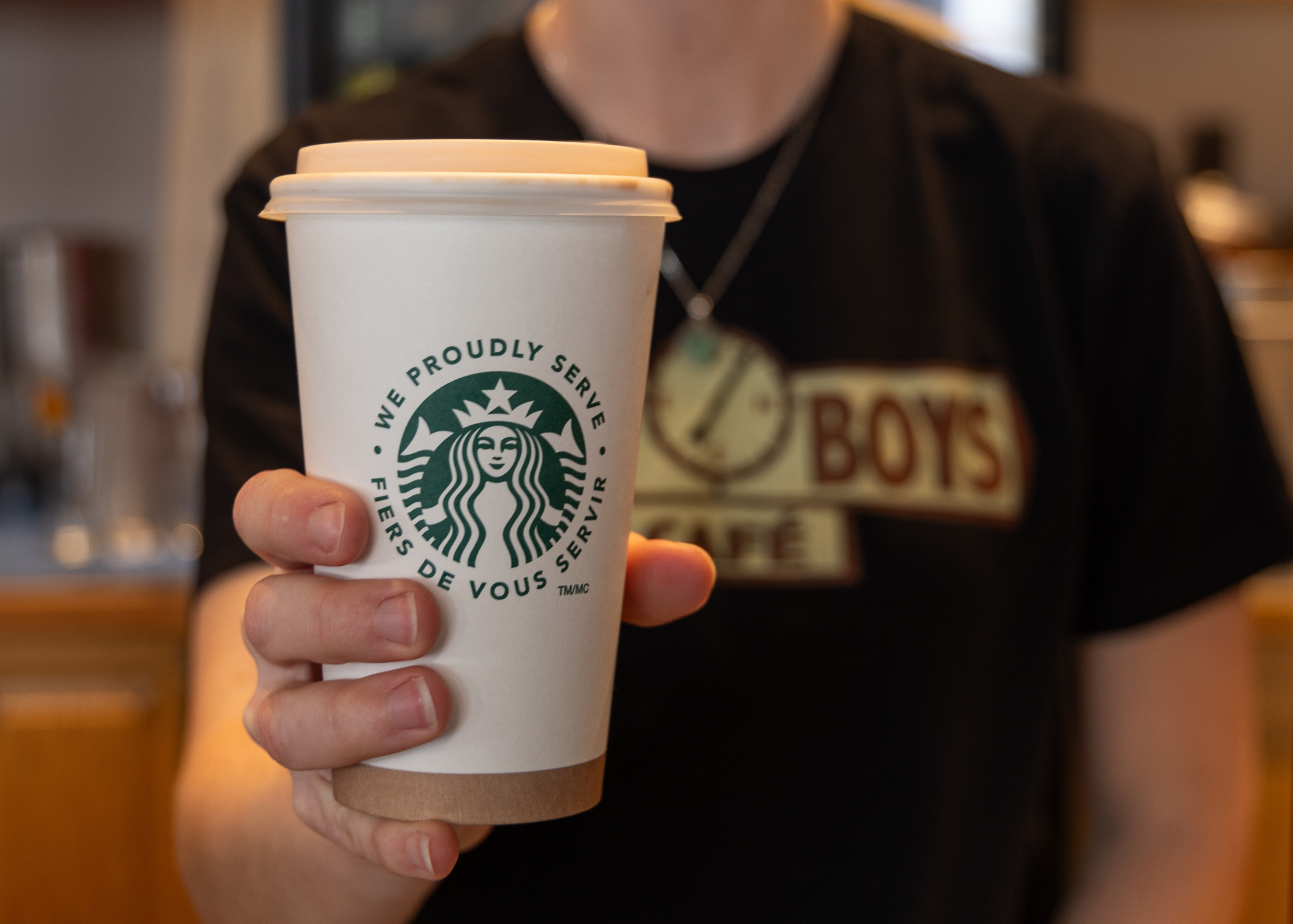 Starbucks coffee at Lost Boys Cafe